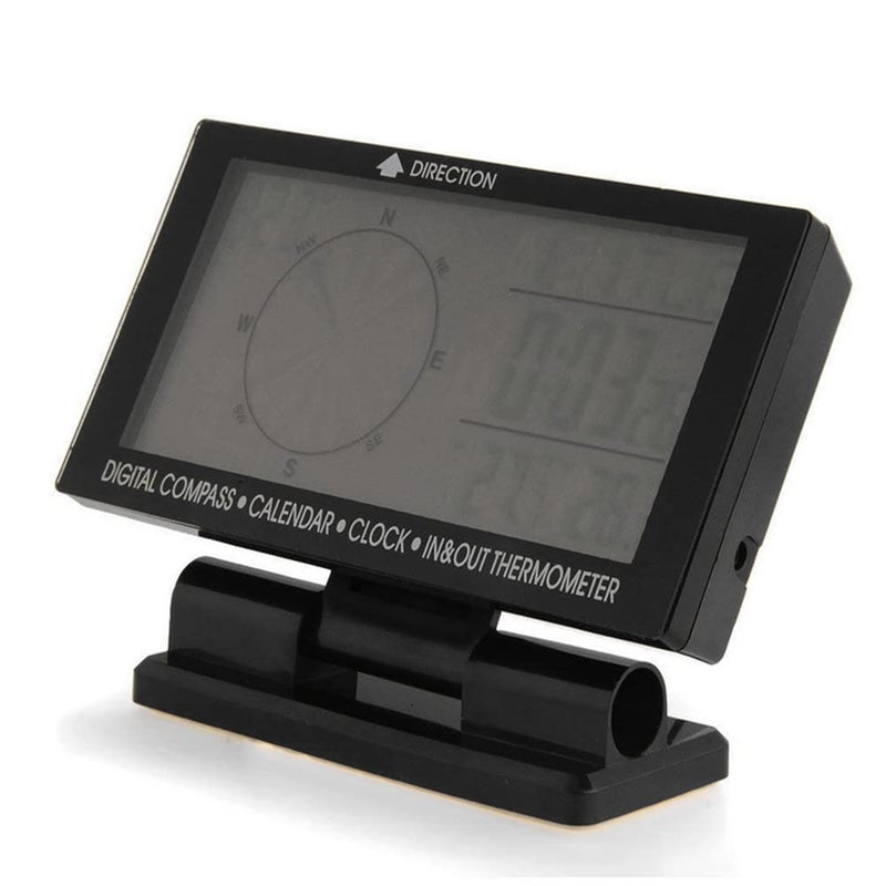 Maso Digital Car Thermometer Black with Blue Backlight Compass Clock with Large LCD 3.9inch - Image 3
